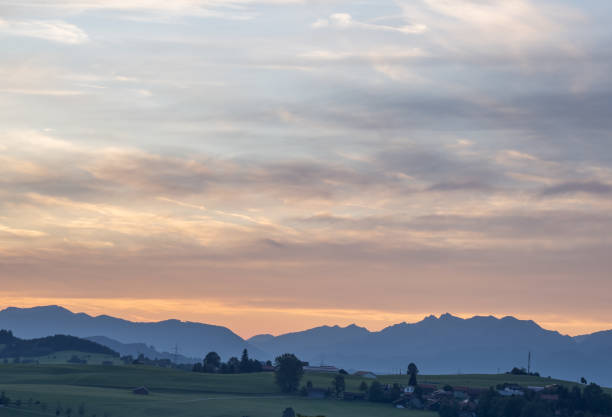 Mountains at sunset in Allgovia, Germany
