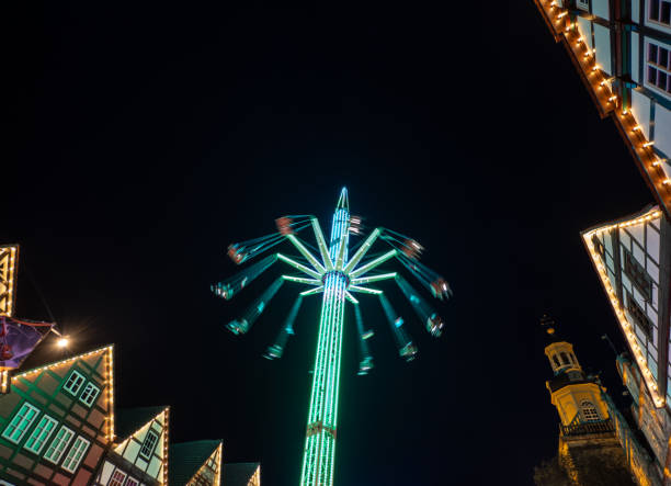 istock illuminated carousel in a city at night 2028506028