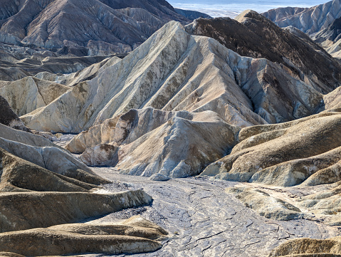 View of the badlands below Zabriskie Point, Death Valley National Park, California