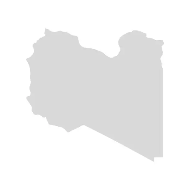 Vector illustration of Libya vector map grey symbol. Libia country illustration