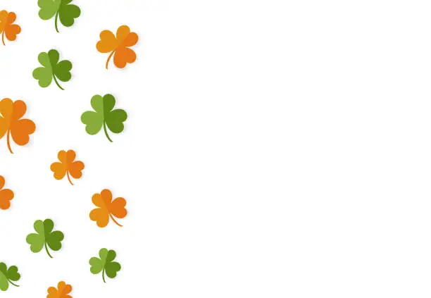 Vector illustration of Clover frame card, background design for St. Patrick's Day with copy space. Vector