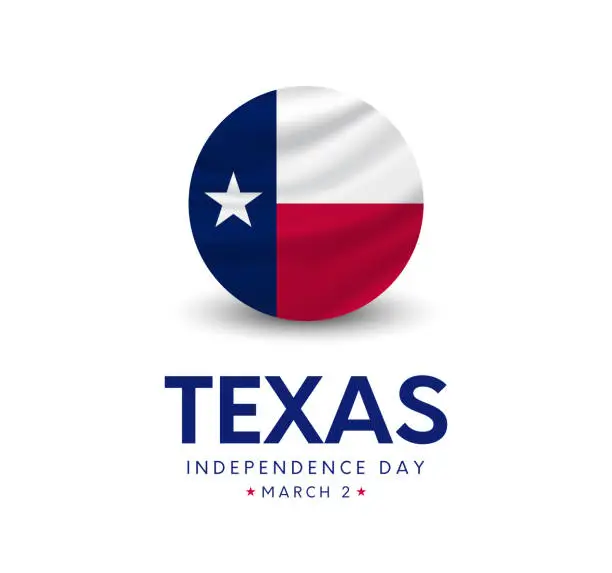 Vector illustration of Texas Independence Day poster, March 2. Vector