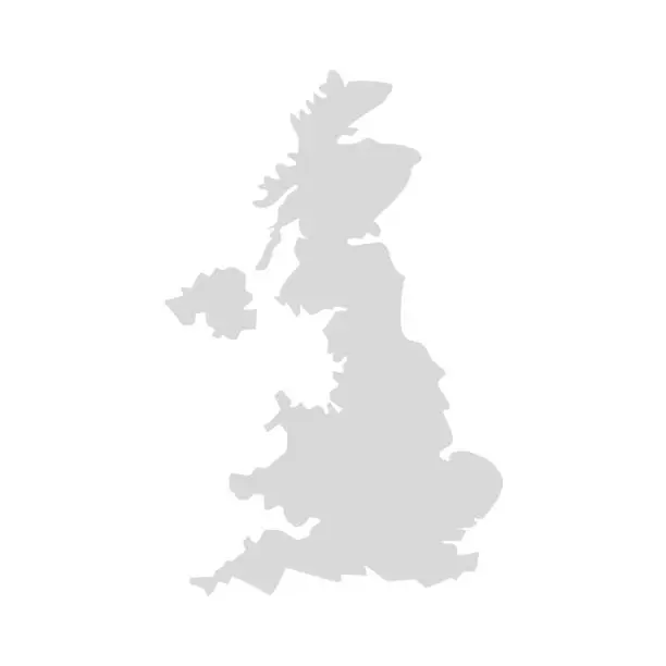 Vector illustration of United Kingdom county vector region map. UK east region ireland simple vector map