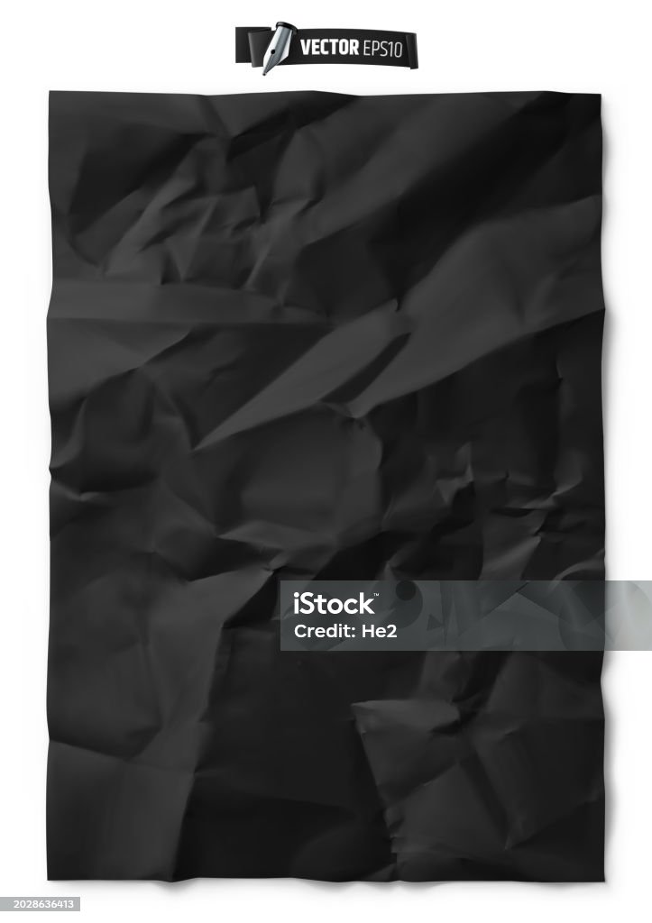 Scrumpled Paper Vector Vector Realistic Crumpled Paper Stock Illustration - Download Image Now ...