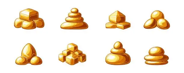 Vector illustration of Gold Stone Assortment