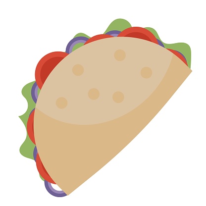 Taco line icon. Tortilla, sauce, nachos, Mexican cuisine, burrito, cornmeal, enchilada, fajitas, quesadilla, guacamole, chili, salsa, grill, citric acid. Vector line icon for business and advertising