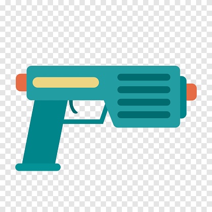 Toy gun line icon. Childhood, game, cops and robbers, safety, plastic, gift, shot, water pistol, pirates, birthday. Vector line icon for business and advertising