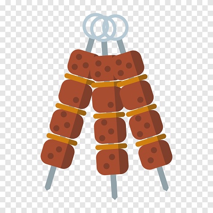 Kebabs line icon. Meat, barbecue, nature, skewer, fire, relaxation, food, delicious, company, picnic, pork, smoke. Vector line icon for business and advertising