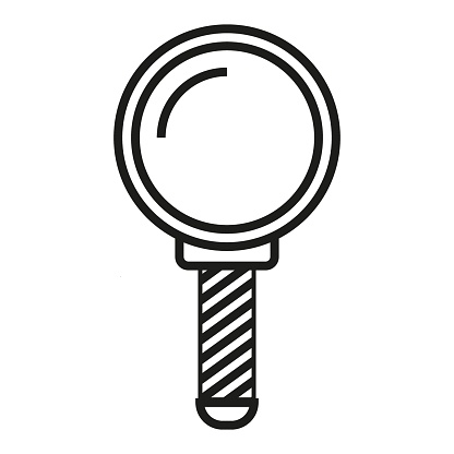 Magnifying glass line icon. Glass, magnification, lens, glasses, optics, look, vision, eyepiece, experience. Vector icon for business and advertising
