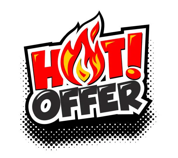 Vector illustration of hot offer promotion sticker