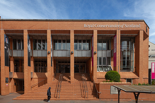 Part of the Royal Conservatoire of Scotland (1988, Sir Leslie Martin), the Performing Arts College, near Glasgow City Centre, Scotland