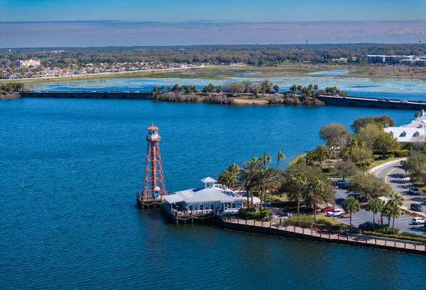 Aerial photo of Lake Sumter in the Villages, Florida.
