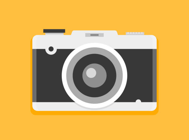 stockillustraties, clipart, cartoons en iconen met vector retro camera photo film vintage old photography. retro camera device illustration icon - camera