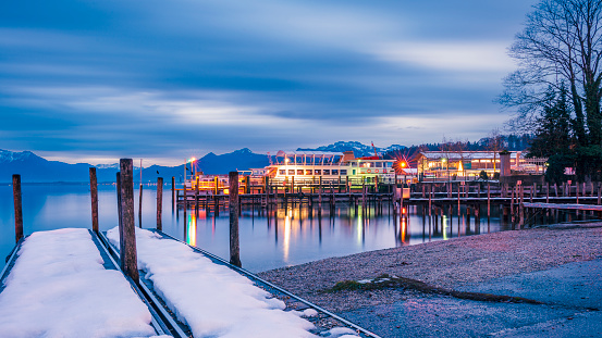 Chiemsee Habor in Germany during the evening