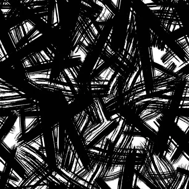 Vector illustration of Seamless pattern with hand drawn scribble smears