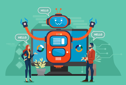 Discover the AI chatbot network team testing system functionality and learning response. Technological innovation in action. AI Transforming Industries and customer service.
