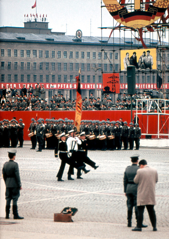 Military parade of the National People's Army of the GDR on May 1, 1960 on Marx-Engels-Platz in East Berlin.