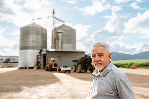 Portrait of an agricultural silo owner
