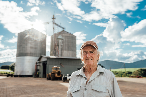 Portrait of an agricultural silo owner