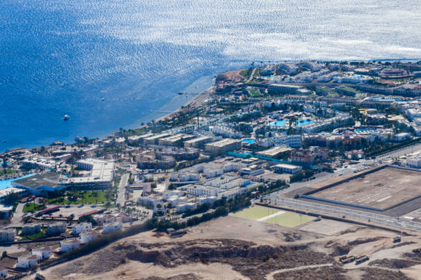 aerial view of the egyptian resort city sharm el sheikh - naâma zdjęcia i obrazy z banku zdjęć