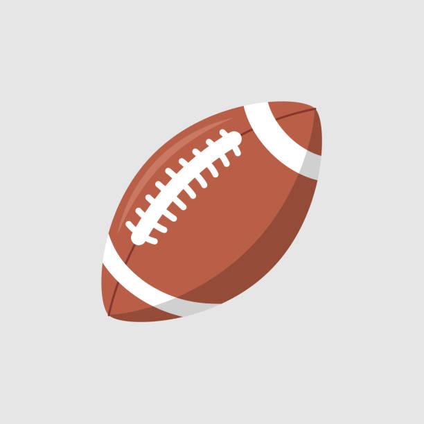 векторная иконка мяча для регби. футбол американская лига логотип изолированный овальный мультяшный мяч плоский дизайн - rugby ball sports league sport stock illustrations