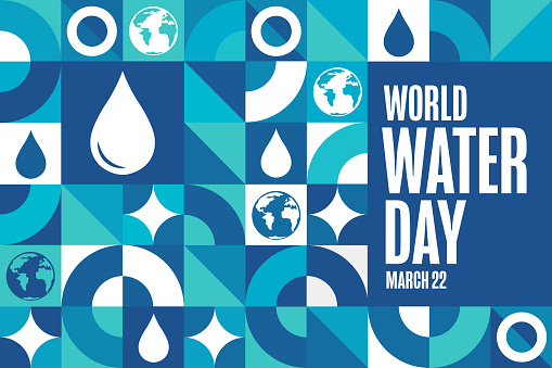World Water Day. March 22. Holiday concept. Template for background, banner, card, poster with text inscription. Vector EPS10 illustration