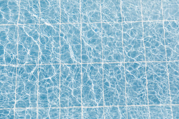 Blue water of the pool. Background. Selective focus.