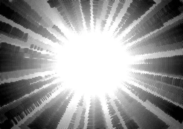 Vector illustration of Black and white action explosion starburst