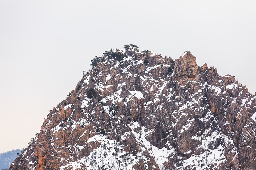 Seorak Mountain winter scenery covered in snow. Seoraksan, snow mountain