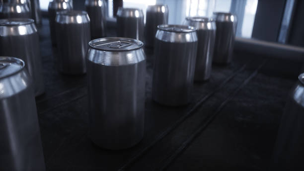 istock food metallic jar. Factory. Production line. 3d rendering. 2029087070