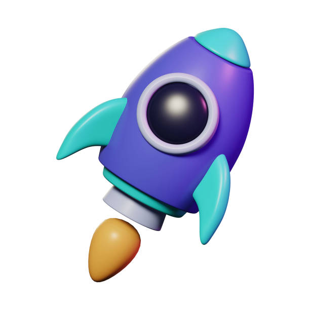 istock flying space rocket launch spaceship for business start up 3d icon illustration design 2029106186