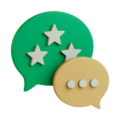 full star rating good review feedback discussion 3d icon illustration design