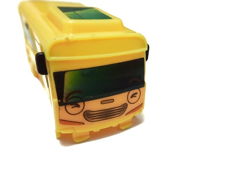 Bus toy on white background