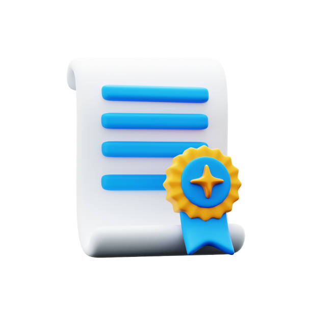 istock achievement certificate paper document with gold medal emblem 3d icon illustration render design 2029151140