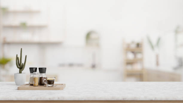 istock A tabletop with a coffee cup, tea sugar coffee containers, and a copy space in a living room or cafe 2029174490