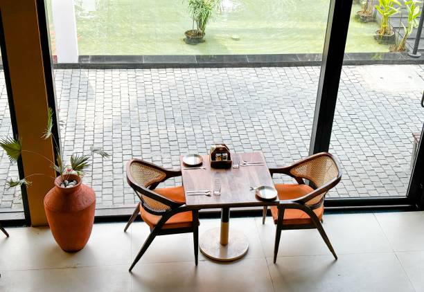 istock wood table and chair in cafe restaurant 2029196628