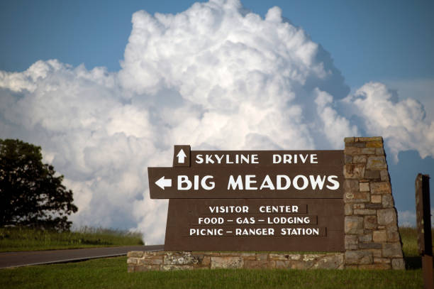 Shenandoah NP road sign at entrance to Big Meadows