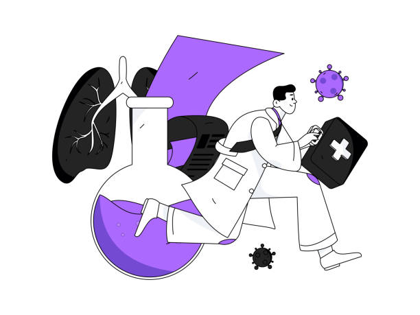 istock Medical characters fighting the epidemic flat vector concept operation hand drawn illustration 2029223173