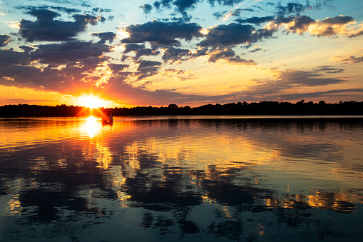 Classic Minnesota lake sunset.