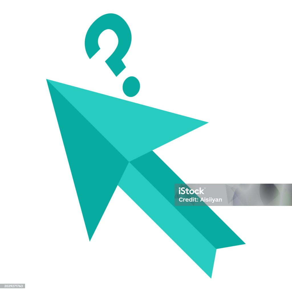 Green Pointer Cursor Arrow Computer Mouse Click Question Mark Stock ...