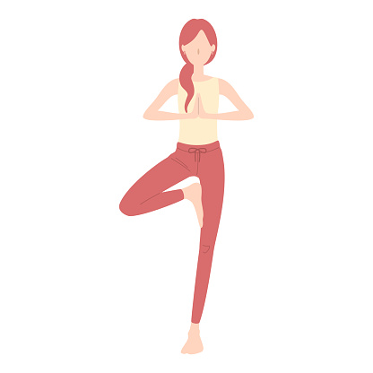 Illustration of yoga tree pose.