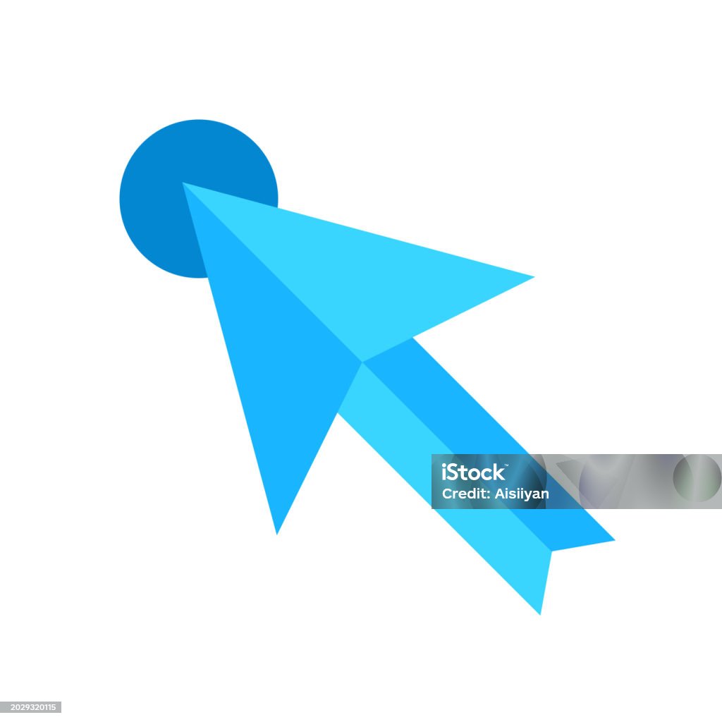 Blue Pointer Computer Flat Blue Pointer Cursor Arrow Computer Mouse Click Closed Mark Stock ...