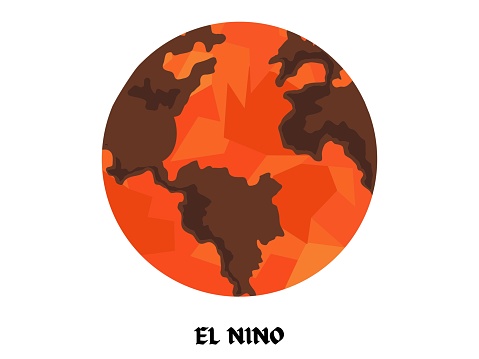 illustration of the world hit by global warming el nino