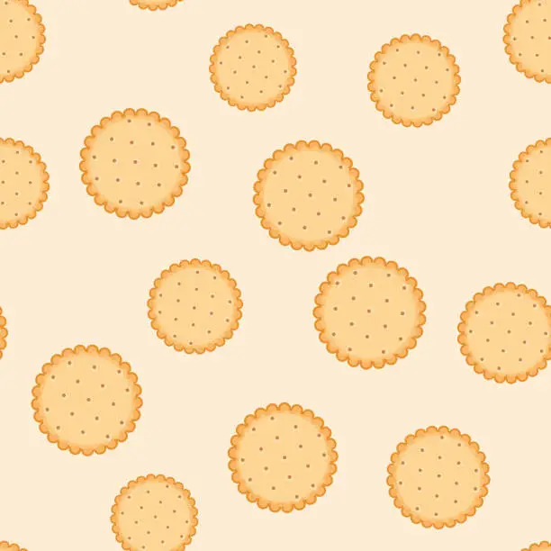 Vector illustration of Vector cookie seamless pattern, Biscuit cookie background