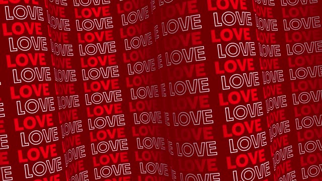4K Love text Red Background