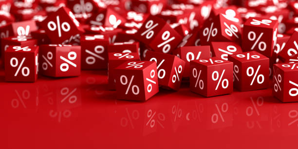 istock Red Blocks With Percentage Symbol. Sale Concept Design Background 2029440971