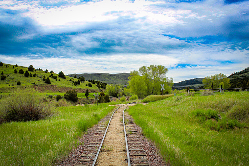 Railway tracks in Montana