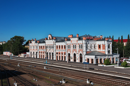 The railway station in Kaluga city, Russia