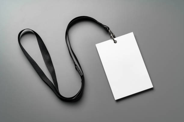 istock Blank nametag on gray background copy space 2029514104