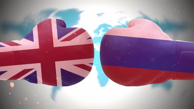RUSSIA btw UNITED KINGDOM (UK) diplomatic sparring Economic warfare Technological race Ideological confrontation Military standoff Trade skirmish Cultural clash Strategic competition Political rivalry Cyber conflict Intelligence battle Information war